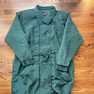 J. Peterman 100% silk vintage Coat green collared jacket